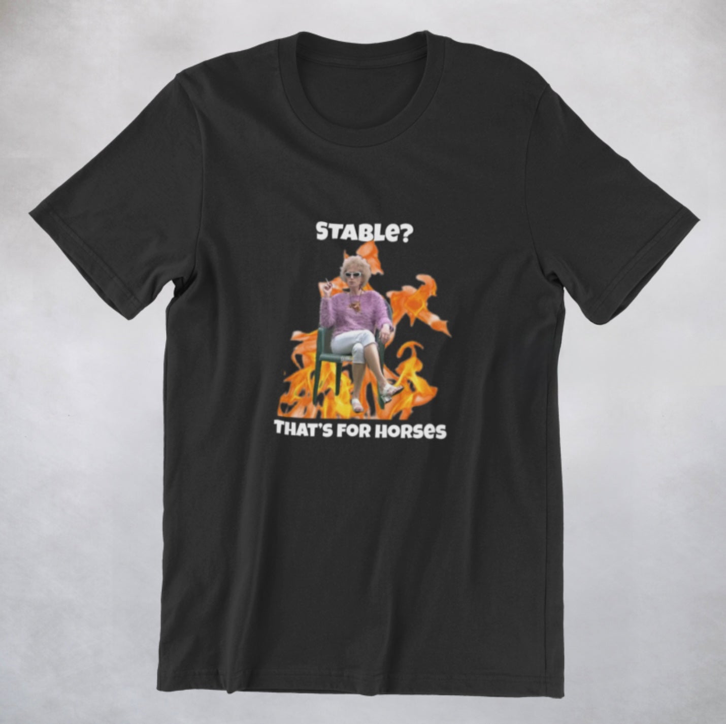 Stable? That's for horses - Black T-shirt