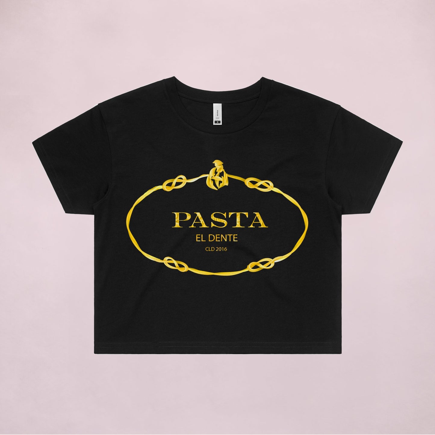 Ogo Merch Crop Tees Black / Extra Small Pasta Crop Tee