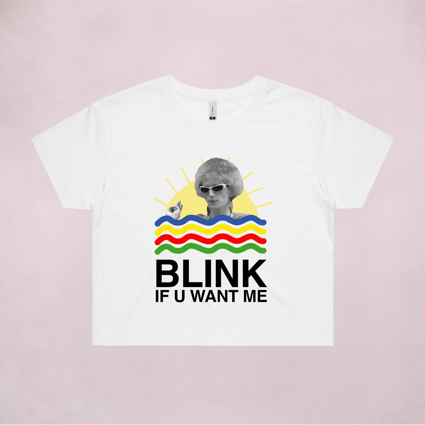 Ogo Merch Crop Tees White / Extra Small Blink If U Want Me Crop Tee