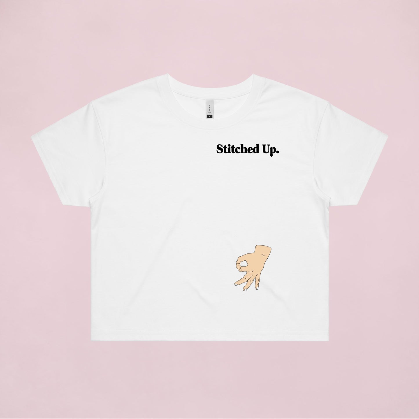 Ogo Merch Crop Tees White / Extra Small Stitched Up Crop Tee