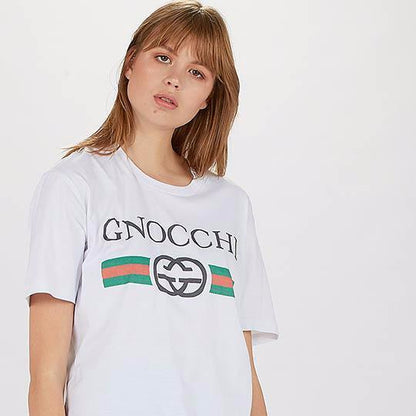 Classy Duds Short Sleeve T-Shirts Gnocchi Vintage White Tee