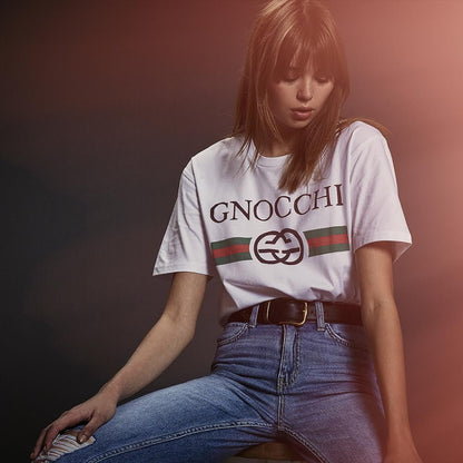 Classy Duds Short Sleeve T-Shirts Gnocchi Vintage White Tee