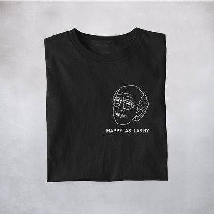 Classy Duds Short Sleeve T-Shirts S / Pocket / Standard Happy As Larry Black Tee
