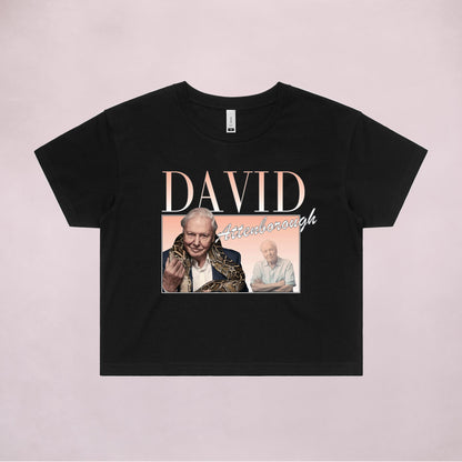 Ogo Merch Crop Tees Black / Extra Small David Attenborough Commemorative Classics Crop Tee