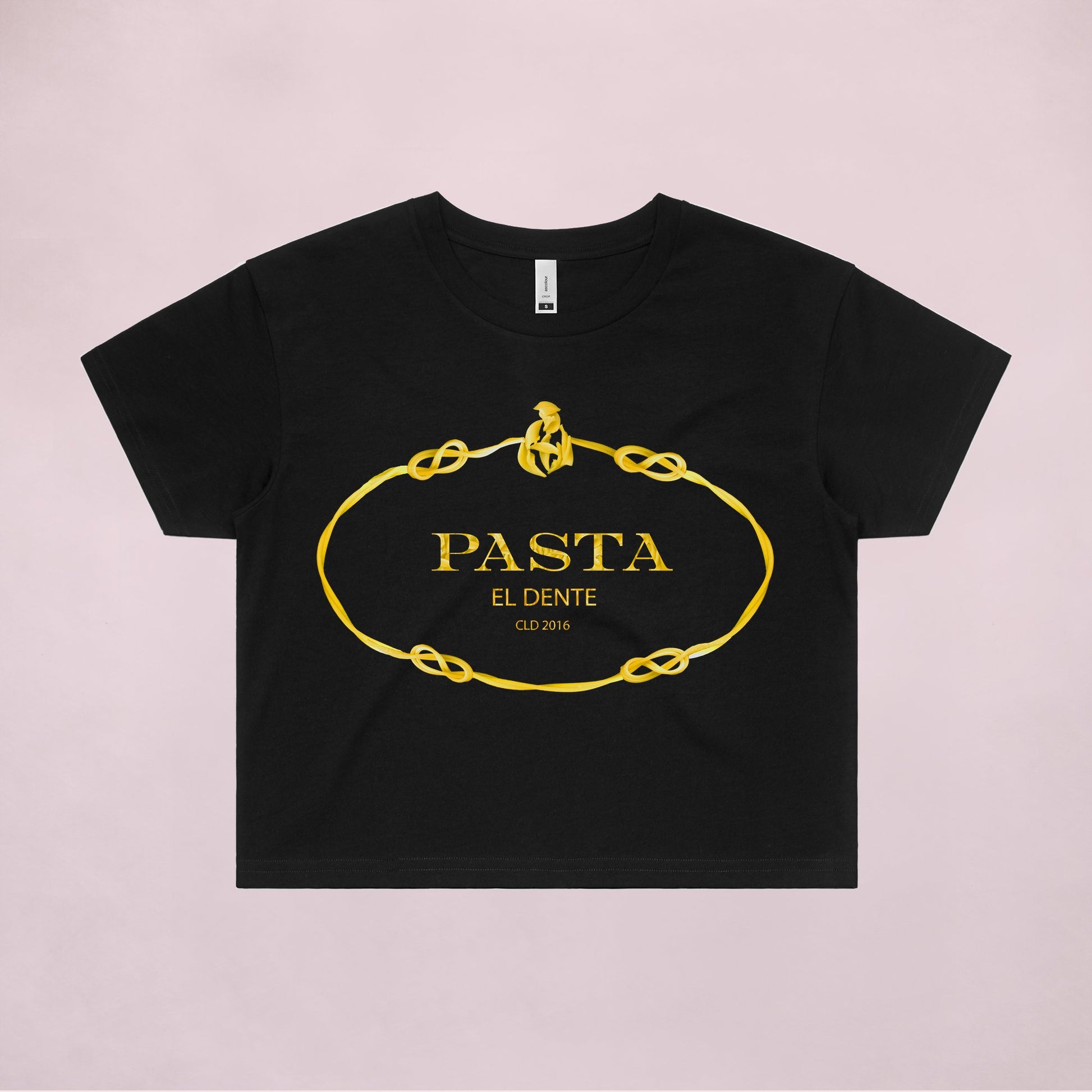 Ogo Merch Crop Tees Black / Extra Small Pasta Crop Tee