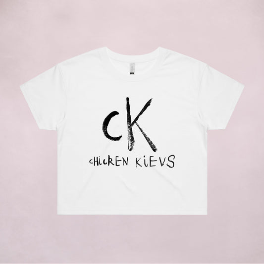 Ogo Merch Crop Tees White / Extra Small Chicken Kievs White Crop Tee