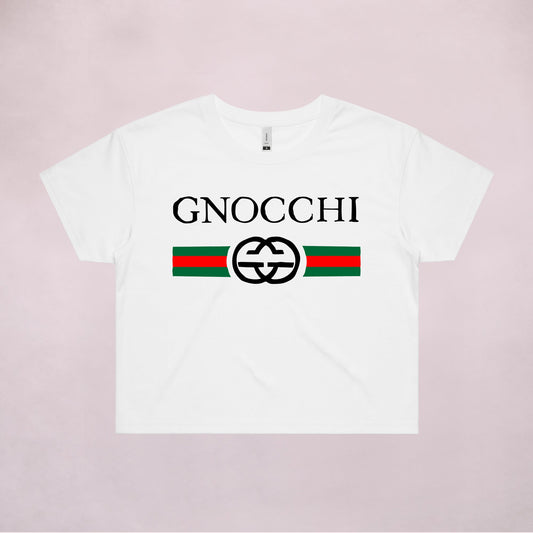 Ogo Merch Crop Tees White / Extra Small Gnocchi Vintage White Crop Tee