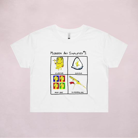 Ogo Merch Crop Tees White / Extra Small Modern Art Simplified Crop Tee