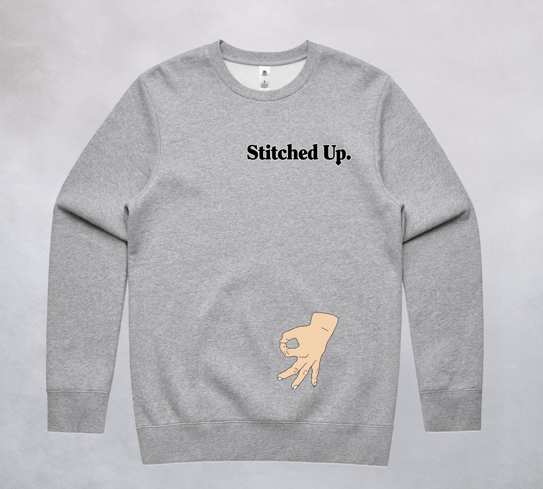 Ogo Merch Jumpers Grey Marle / Extra Small Stitched Up Jumper